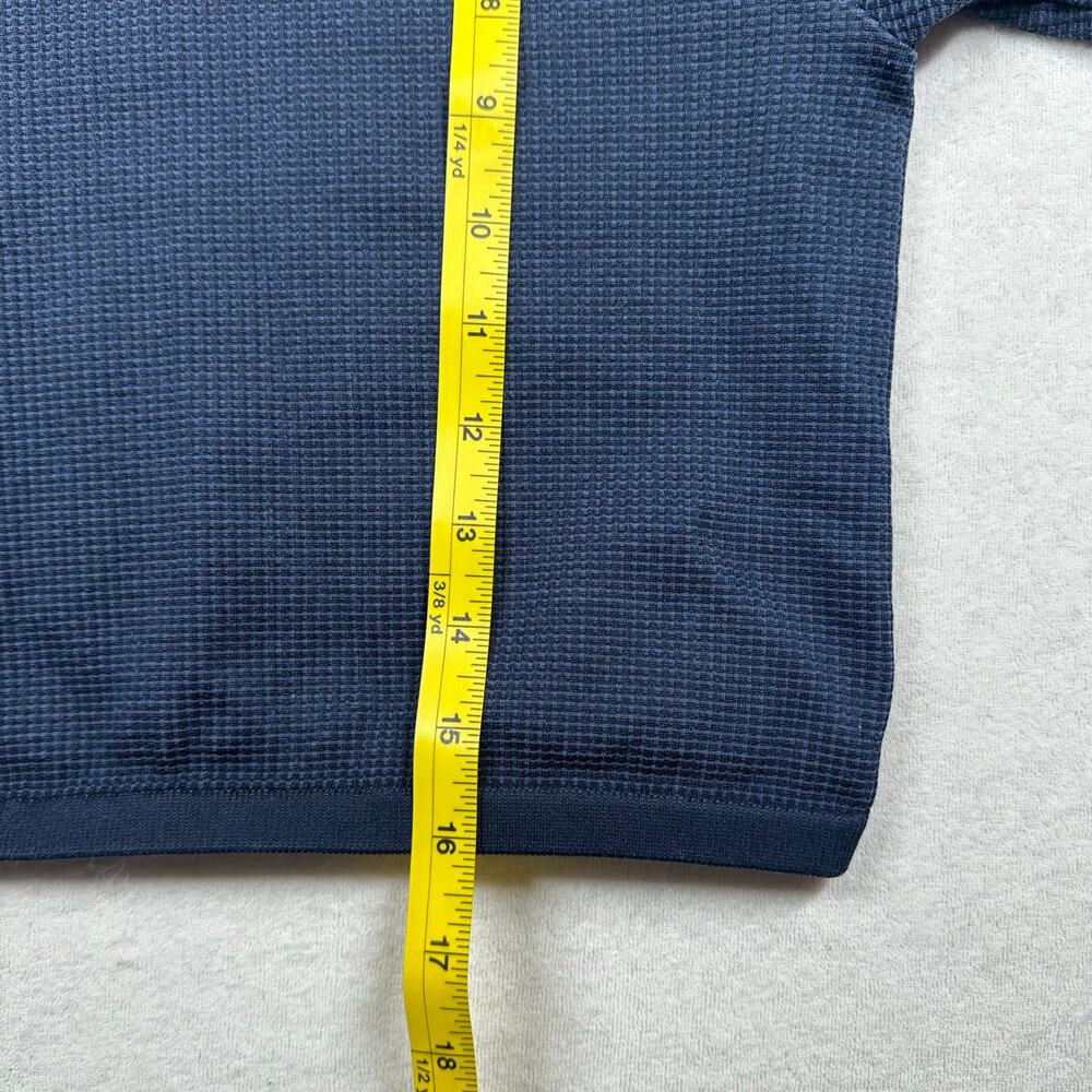 Aerie OFFLINE Cropped Long Sleeve Top Blue Waffle Knit Women’s Medium - Picture 4 of 7